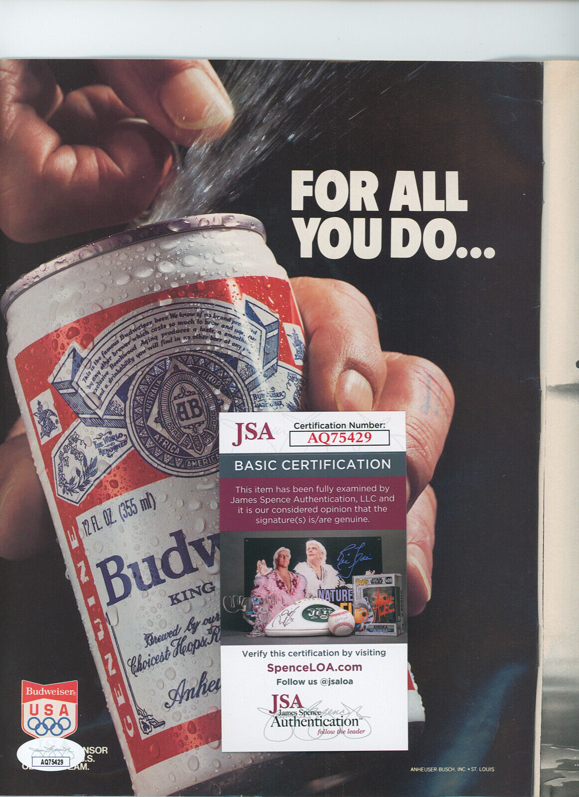 Howard Cosell Sports Illustrated Signed Magazine, 1983. JSA