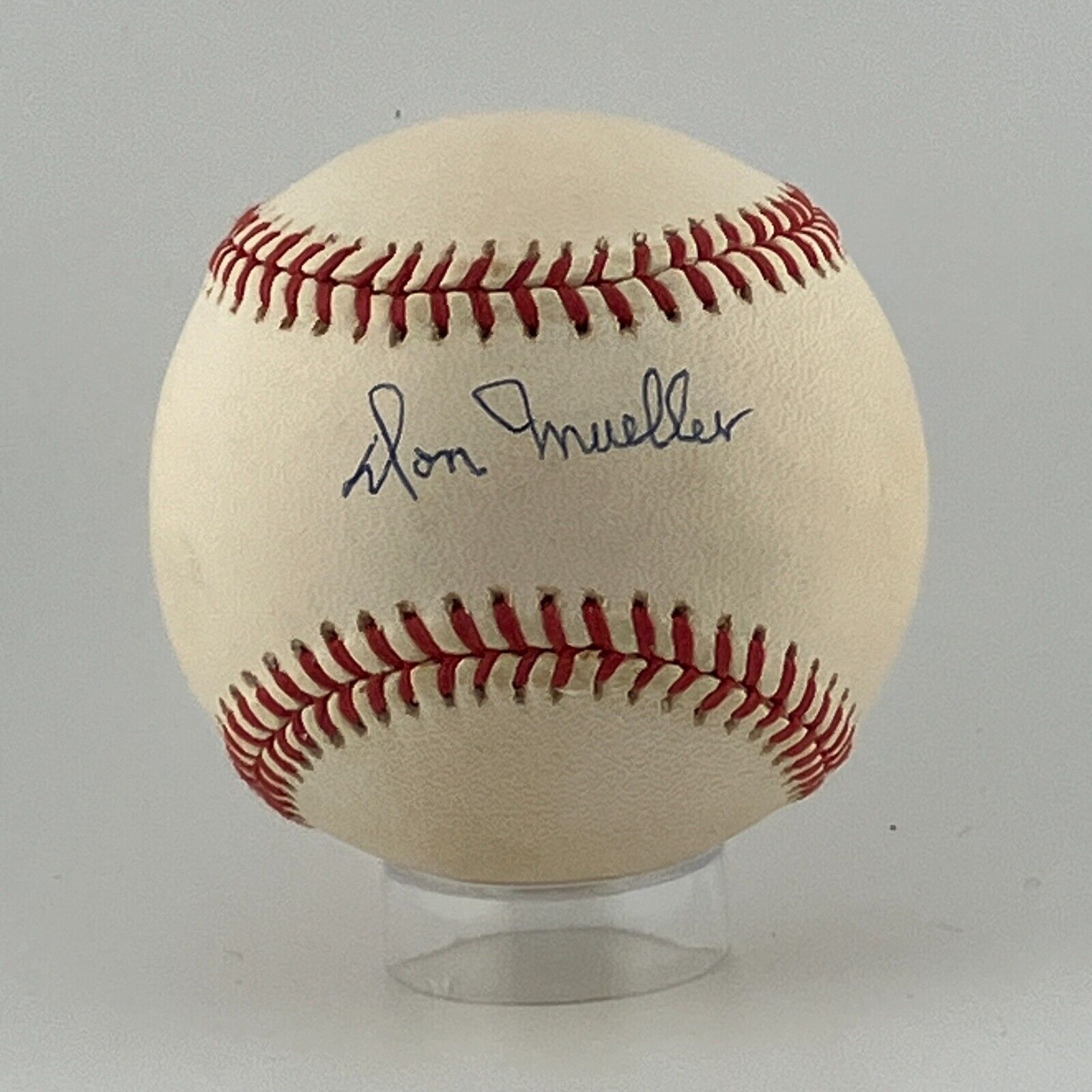 Don Mueller Single Signed Baseball, 1980s Style Signature. Auto JSA