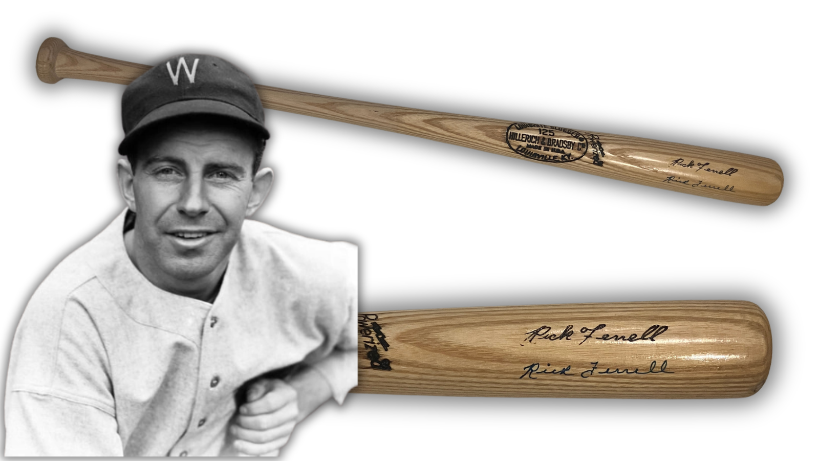 Rick Ferrell Signed Boston Red Sox Baseball Bat. Auto JSA0