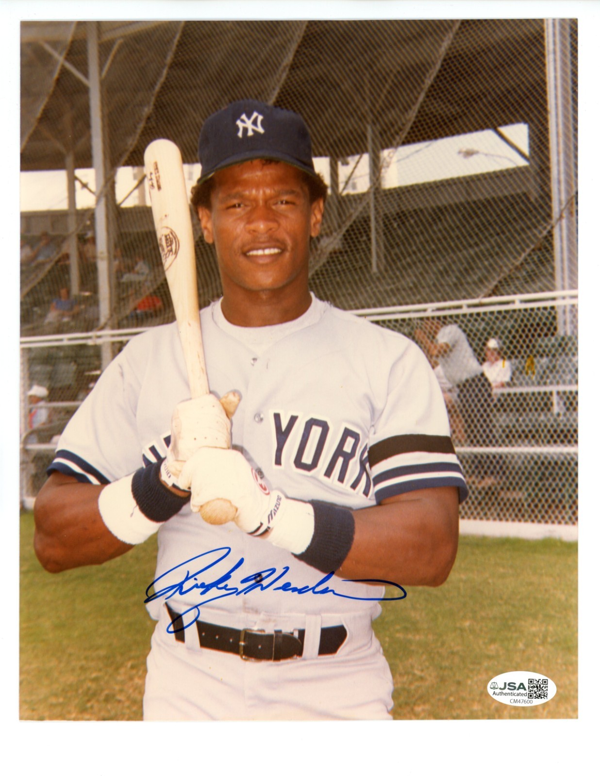 Rickey Henderson Signed Photo, 8x10. NY Yankees JSA0