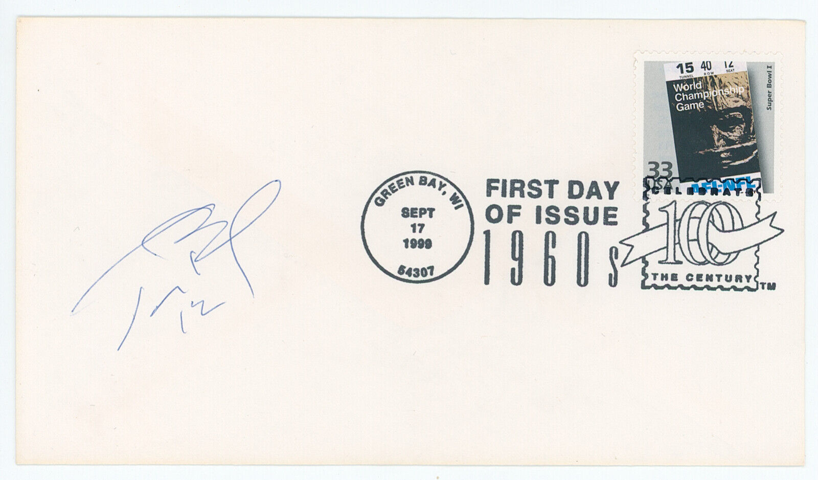 Tom Brady Signed First Day Cover, Rookie Style Signature Autograph. Auto JSA