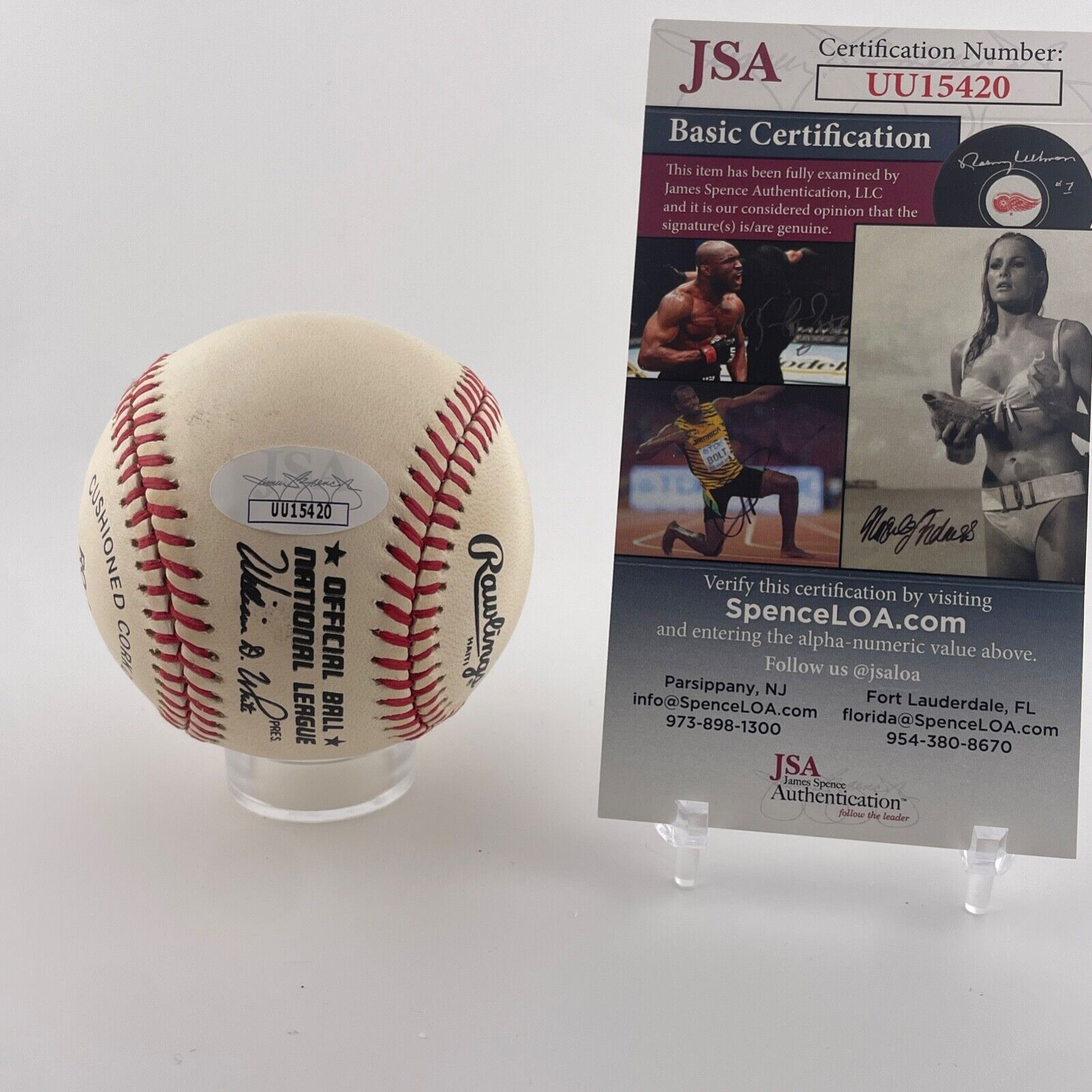 Ernie Banks Single Signed Baseball. Chicago Cubs. JSA