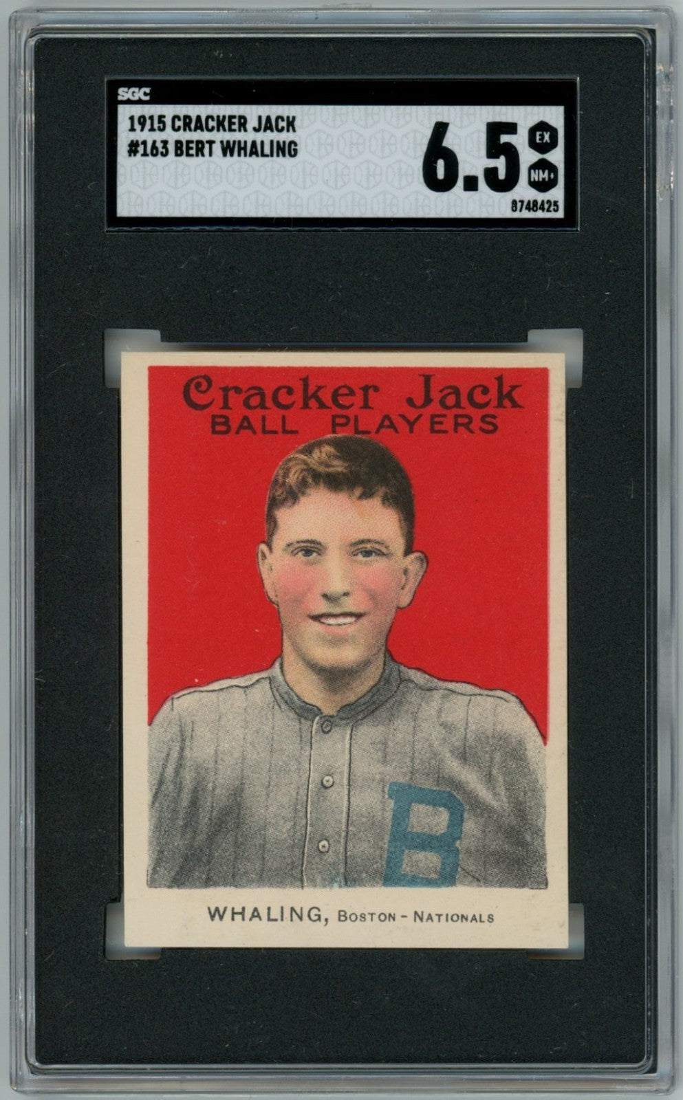 1915 Cracker Jack Bert Whaling SGC 6.50
