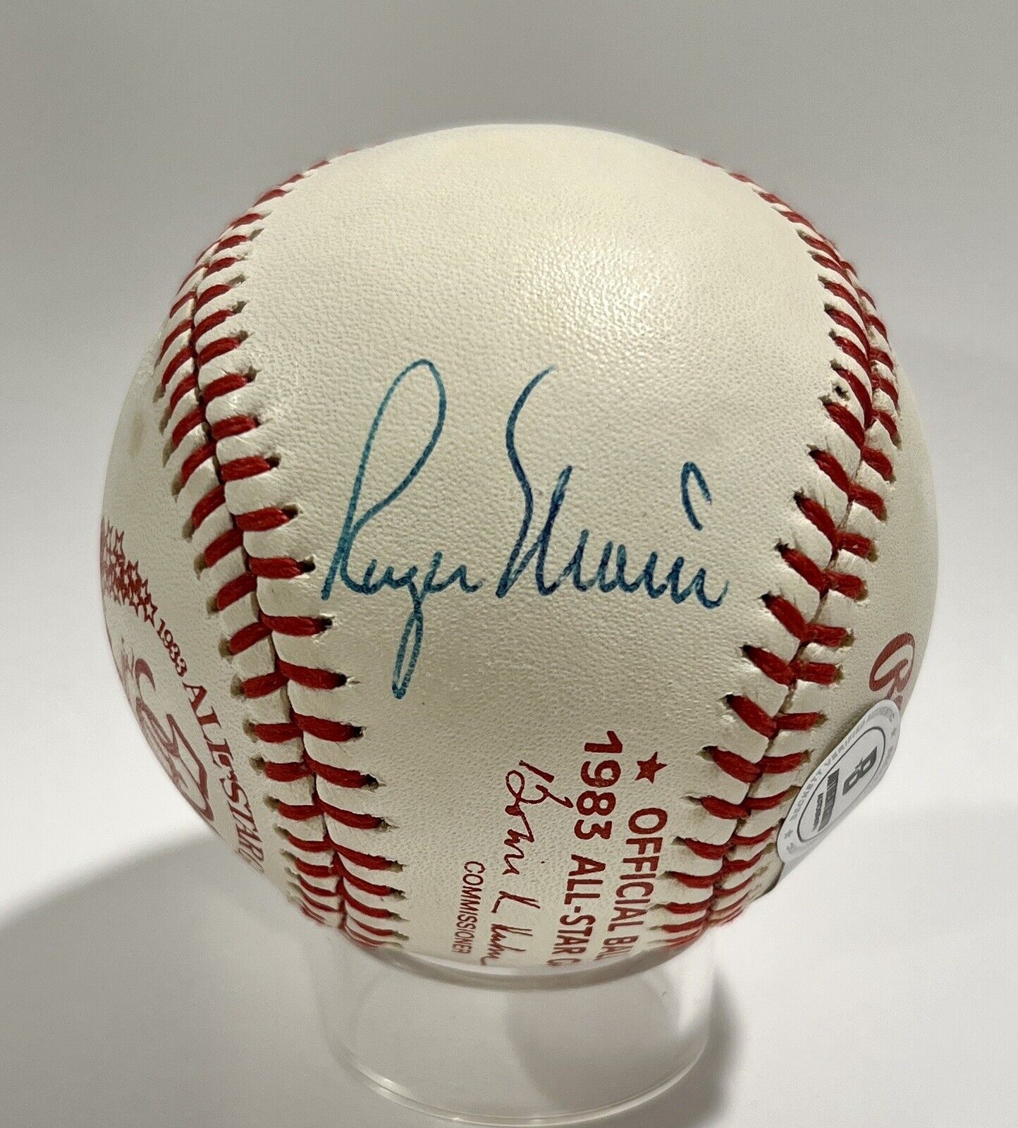 Mickey Mantle & Roger Maris Dual Signed Baseball. Auto Grade PSA 8, Mint 9.