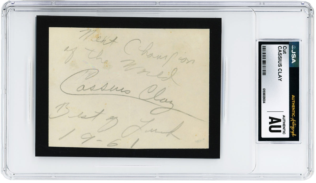 Rare Cassius Clay Signed & Inscribed Autograph, 1961. Auto JSA CGC1