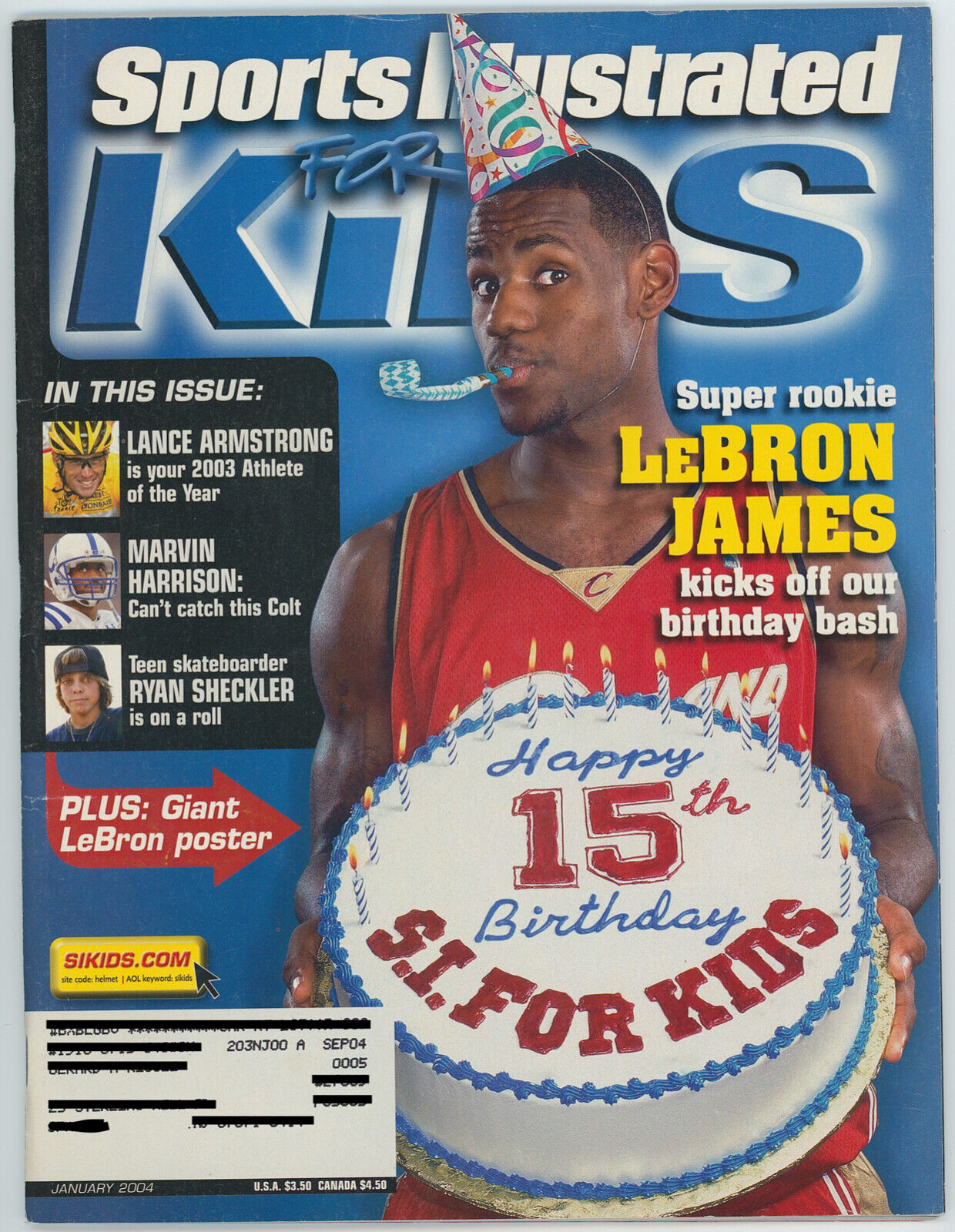 Lebron James Sports Illustrated For Kids Magazine. Jan. 4 2004