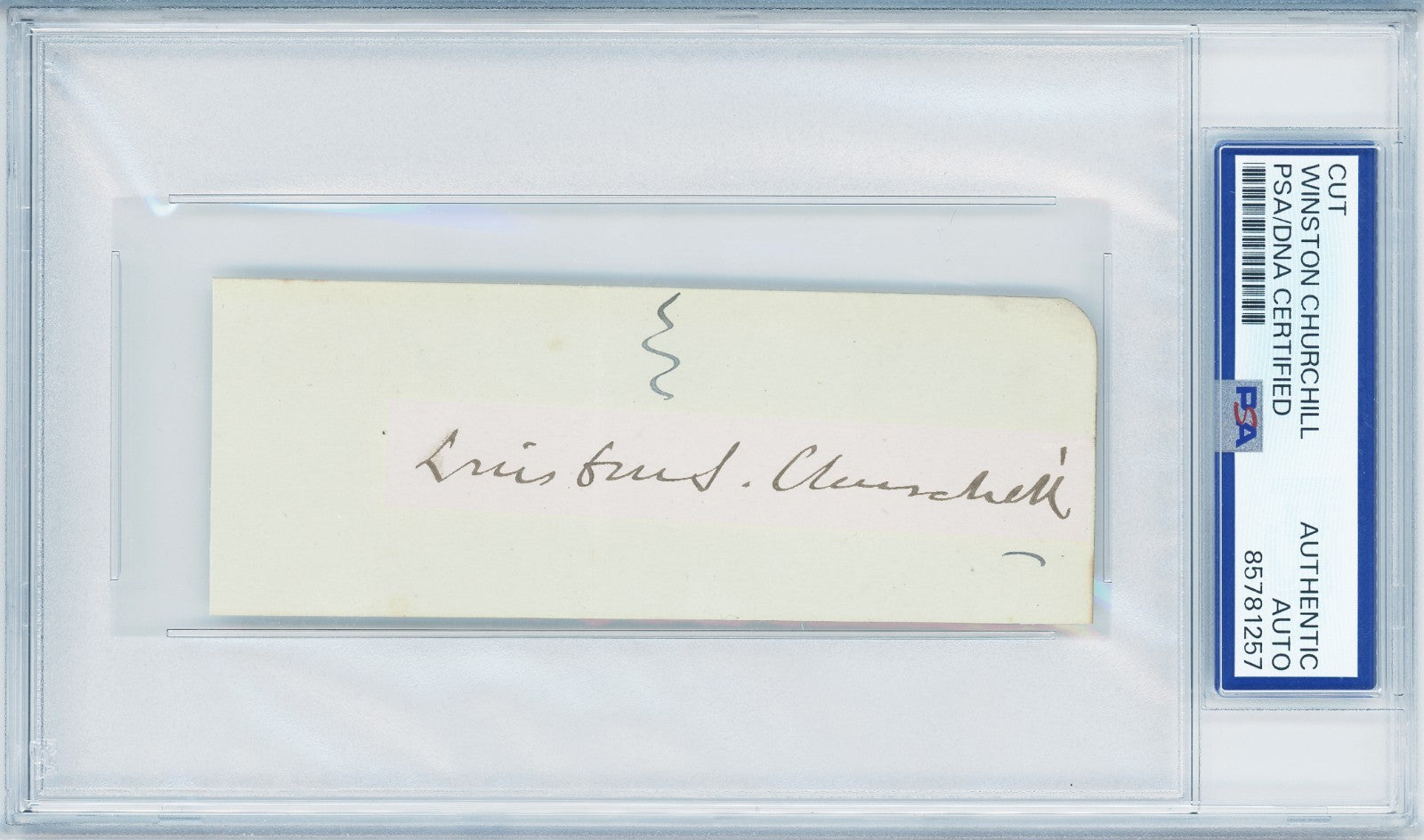 Winston Churchill Autograph, WWII Prime Minister. PSA1