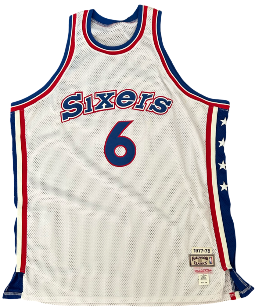 Julius Erving Dr. J Signed Jersey. 76ers Mitchell Ness Size 54 JSA2