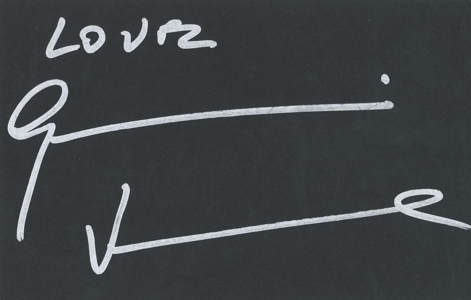 Gianni Versace Signed Autograph Display. Gigantic Signature Inscribed &