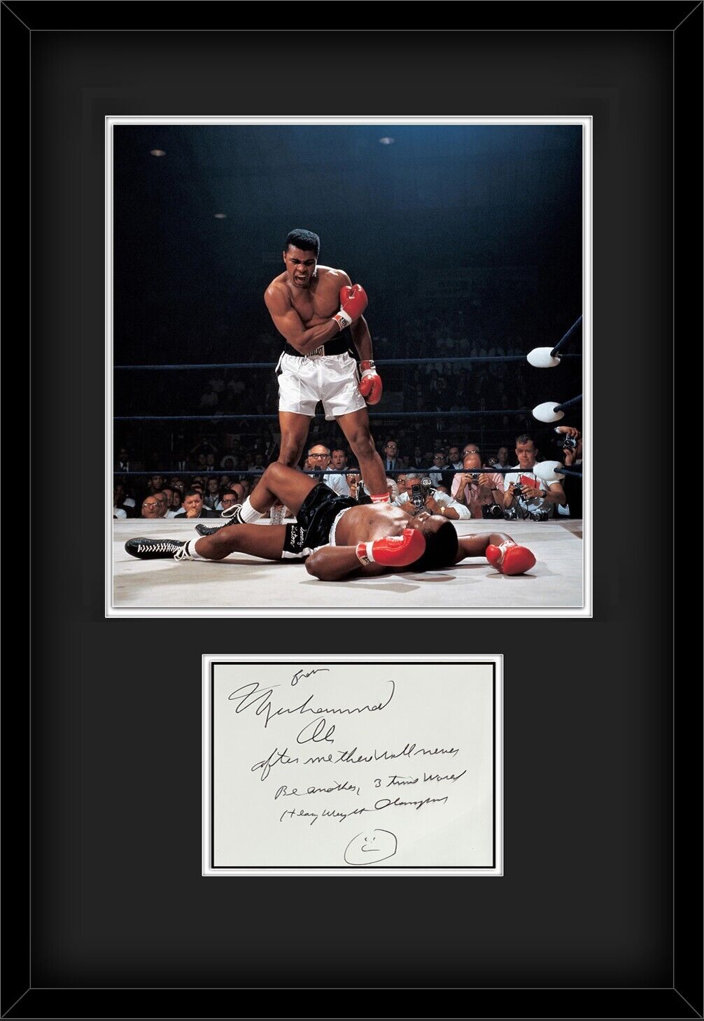 Rare Muhammad Ali Signed & Inscribed Autograph Display. Auto JSA