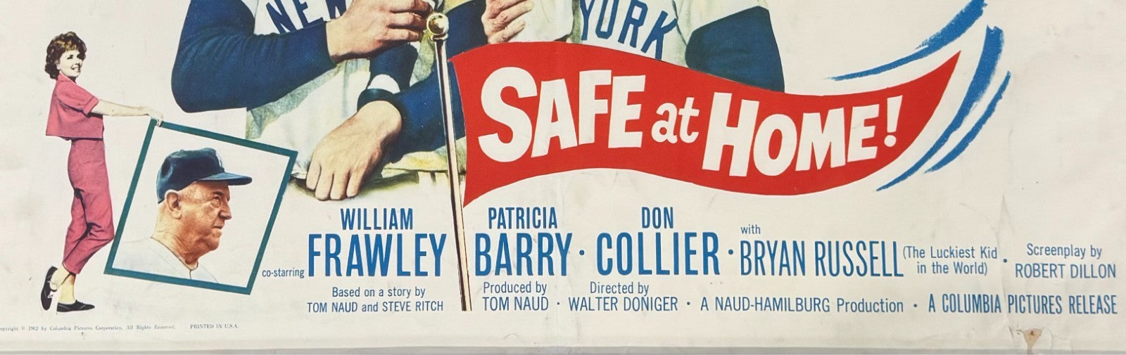Mickey Mantle & Roger Maris 1962 Safe at Home Half Sheet Poster3