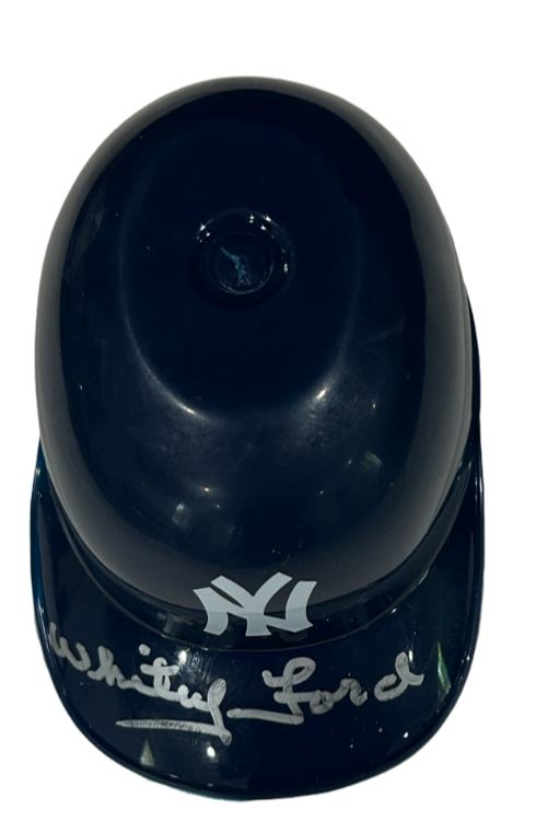Whitey Ford Signed Mini Yankee Helmet, JSA0