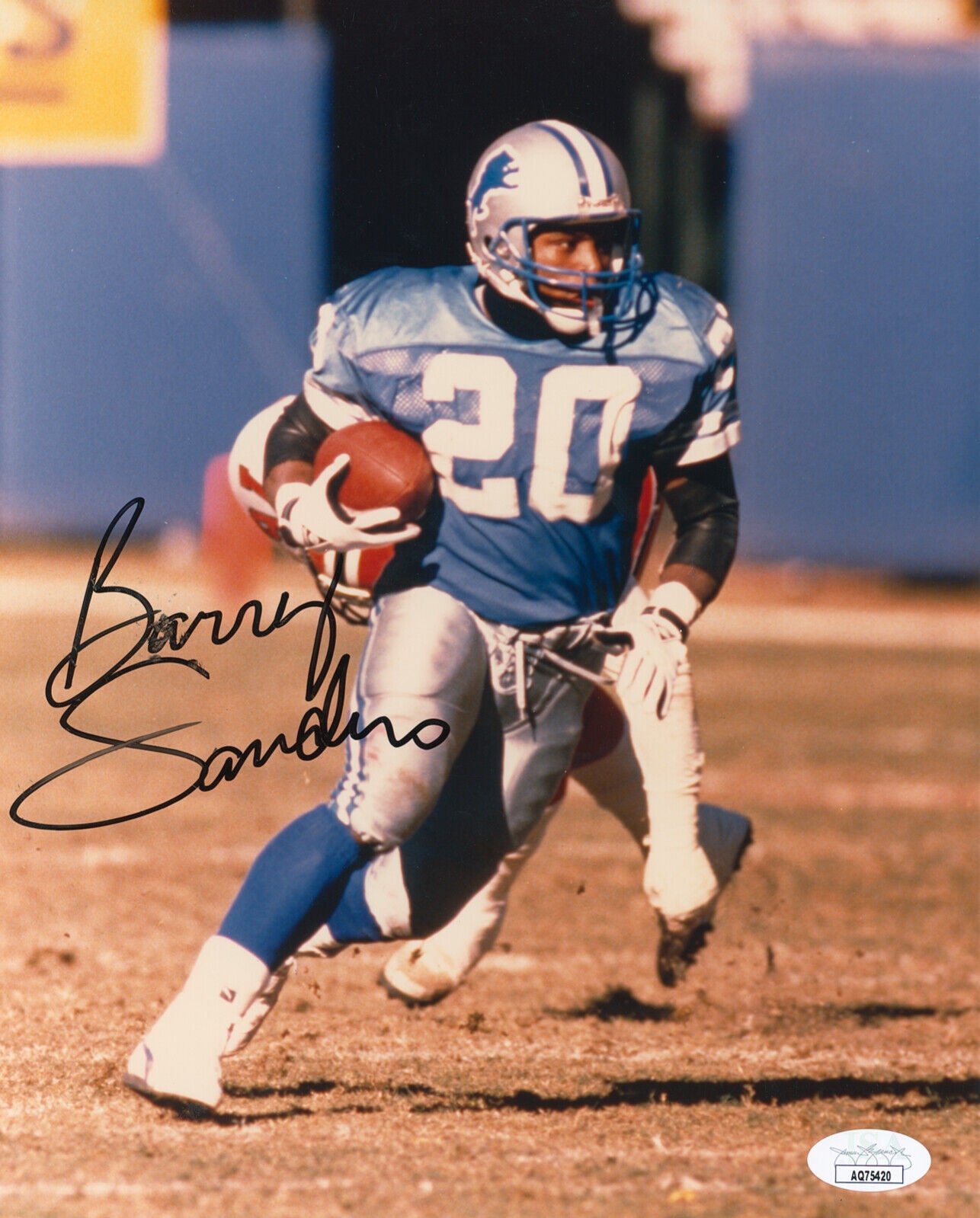 Barry Sanders Signed 8x10 Photo, Detroit Lions HOF. JSA