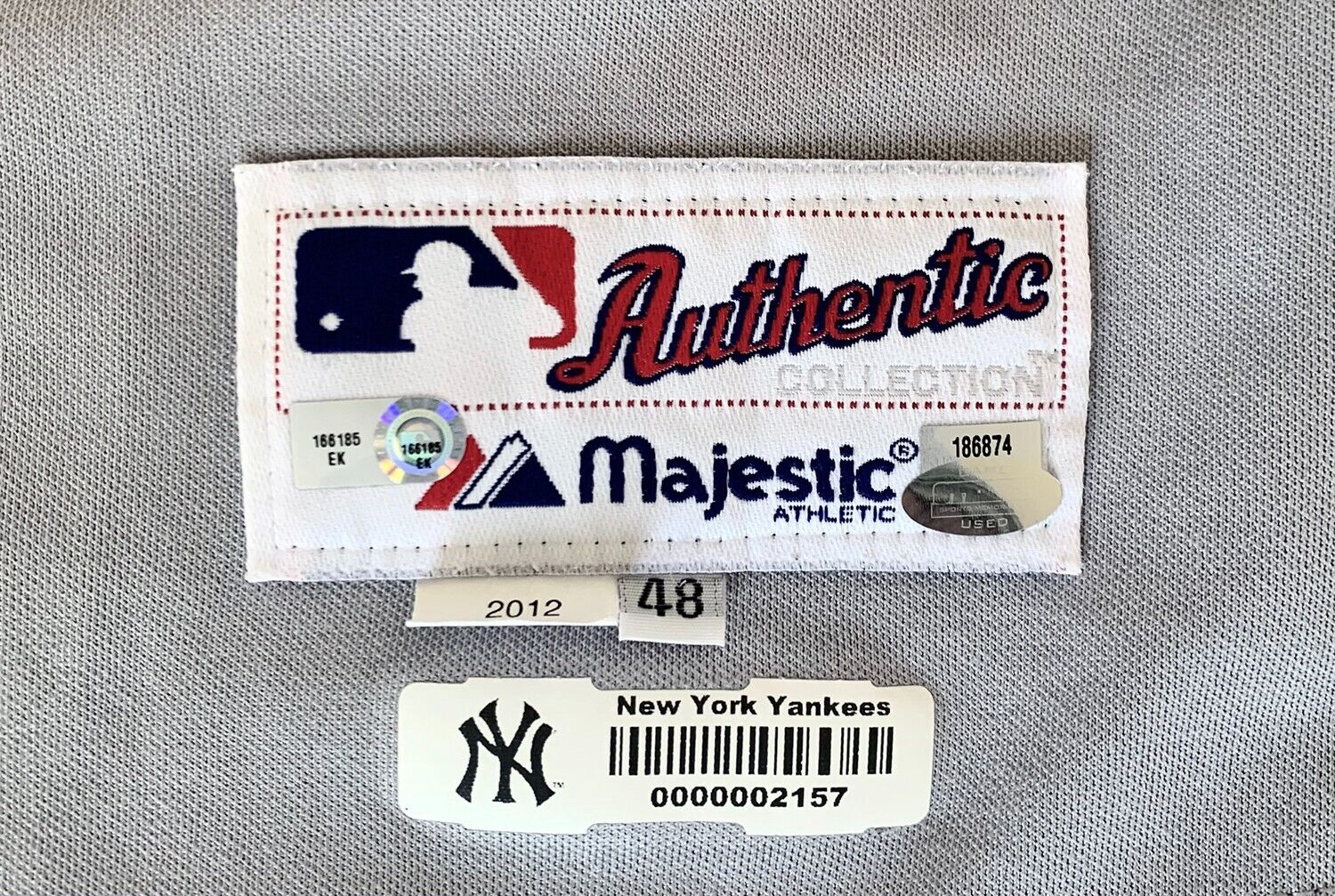 Derek Jeter 2012 Game Used Worn Signed Jersey 3 Hits. Photo Matched PM&G Steiner