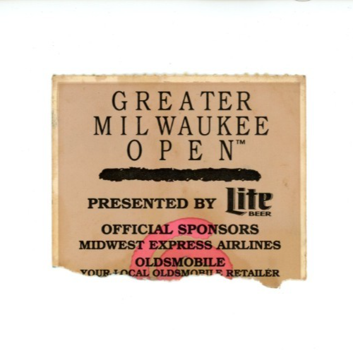1996 Tiger Woods First Professional Debut ticket Stub. Milwaukee Open, PGA Tour.0