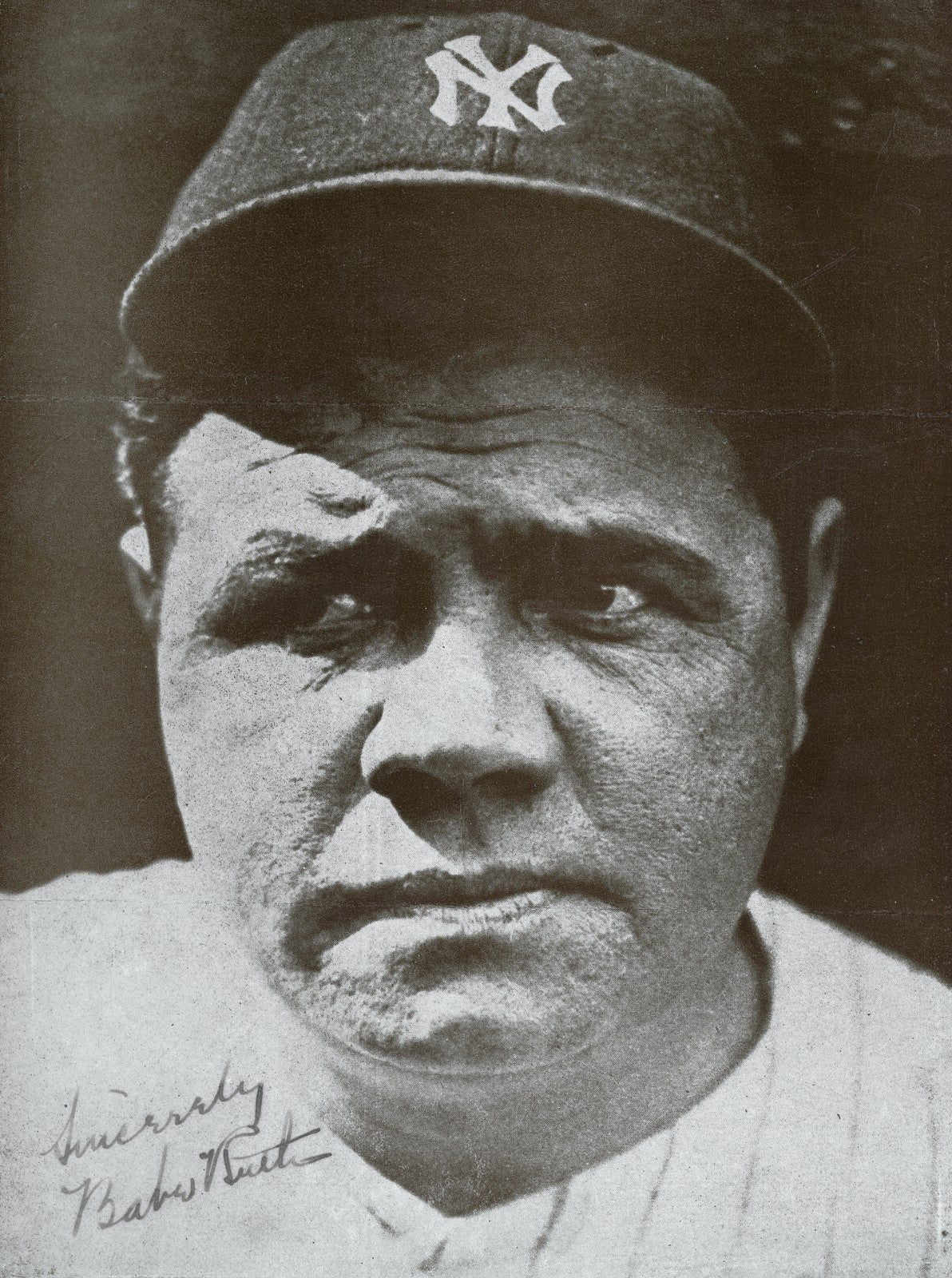 Rare Babe Ruth Signed Photo, M114 Baseball Magazine Premium circa 1927. PSA1