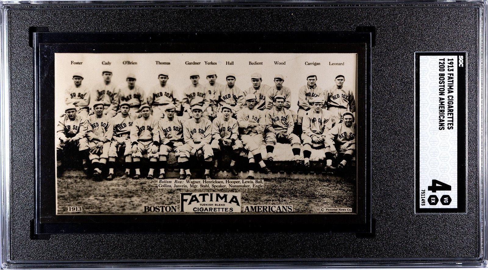 1913 Fatima T200 Boston Americans, Tris Speaker. SGC 4.0