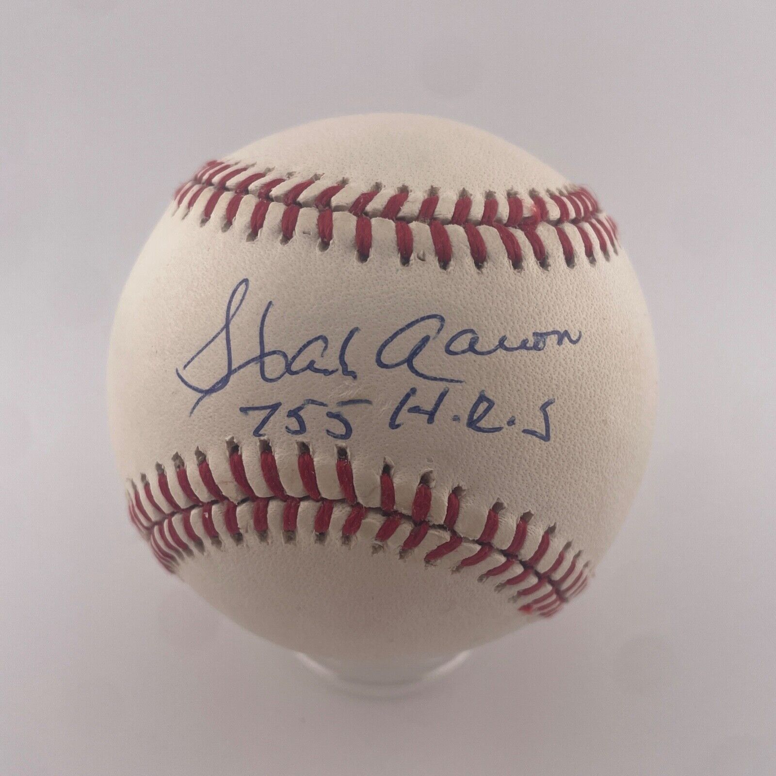 Hank Aaron Signed Inscribed Baseball. 755 HRS. JSA