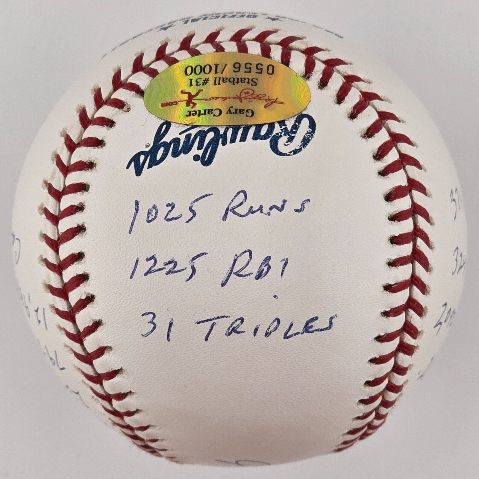 Gary Carter Signed & Stats Inscribed Baseball. Hall Of Famer. Limited Edition