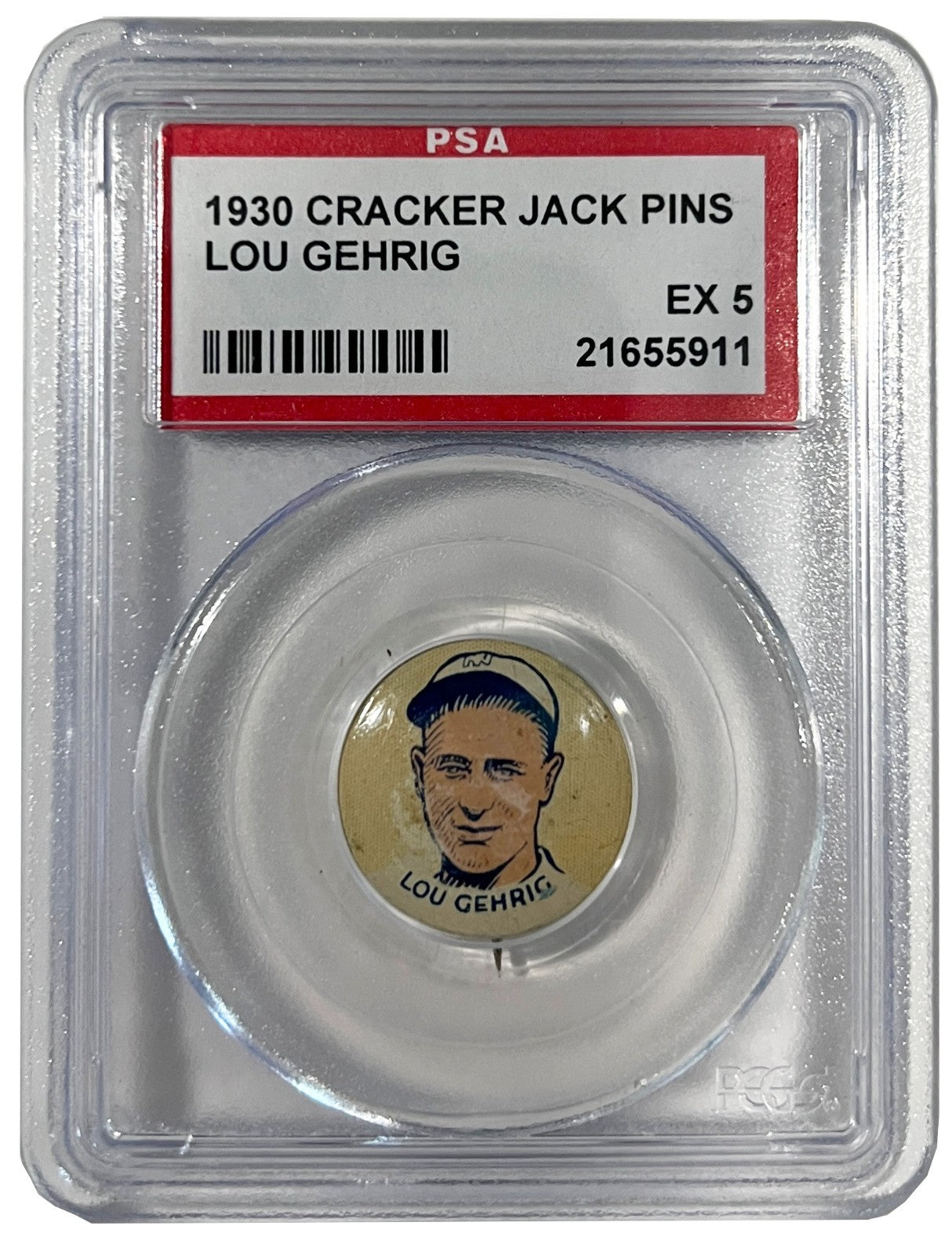 1930 Lou Gehrig Cracker Jack Pin, PSA EX 5. Key to the Set.0
