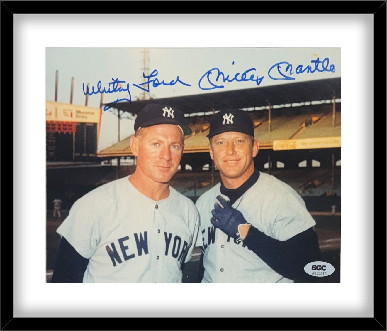 Mickey Mantle & Whitey Ford Signed 8" x 10" Photo. SGC0