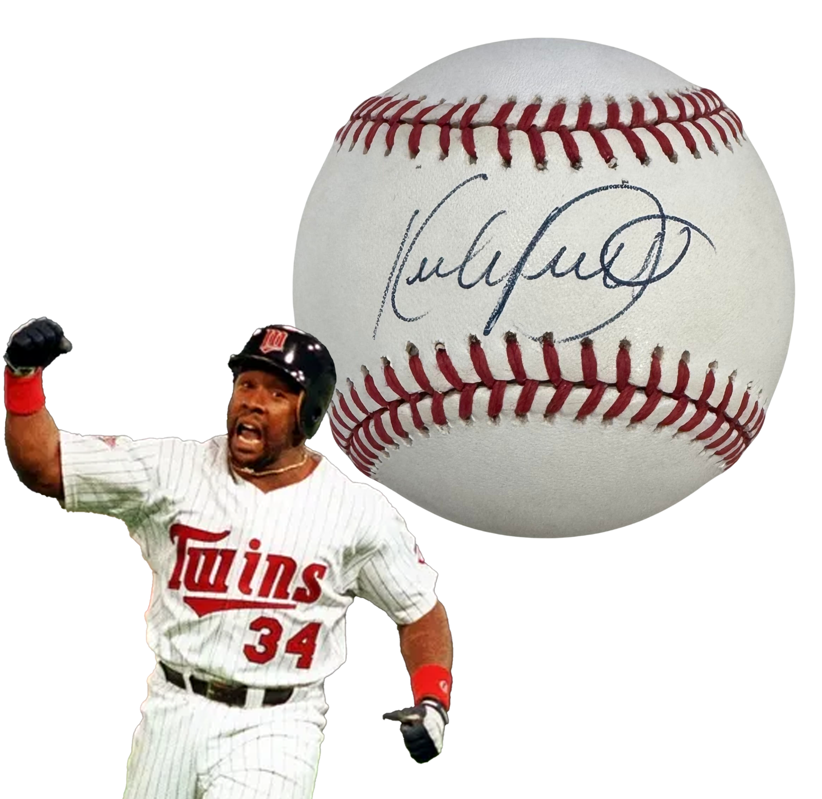 Kirby Puckett 1980s Single Baseball, Official American League. PSA0