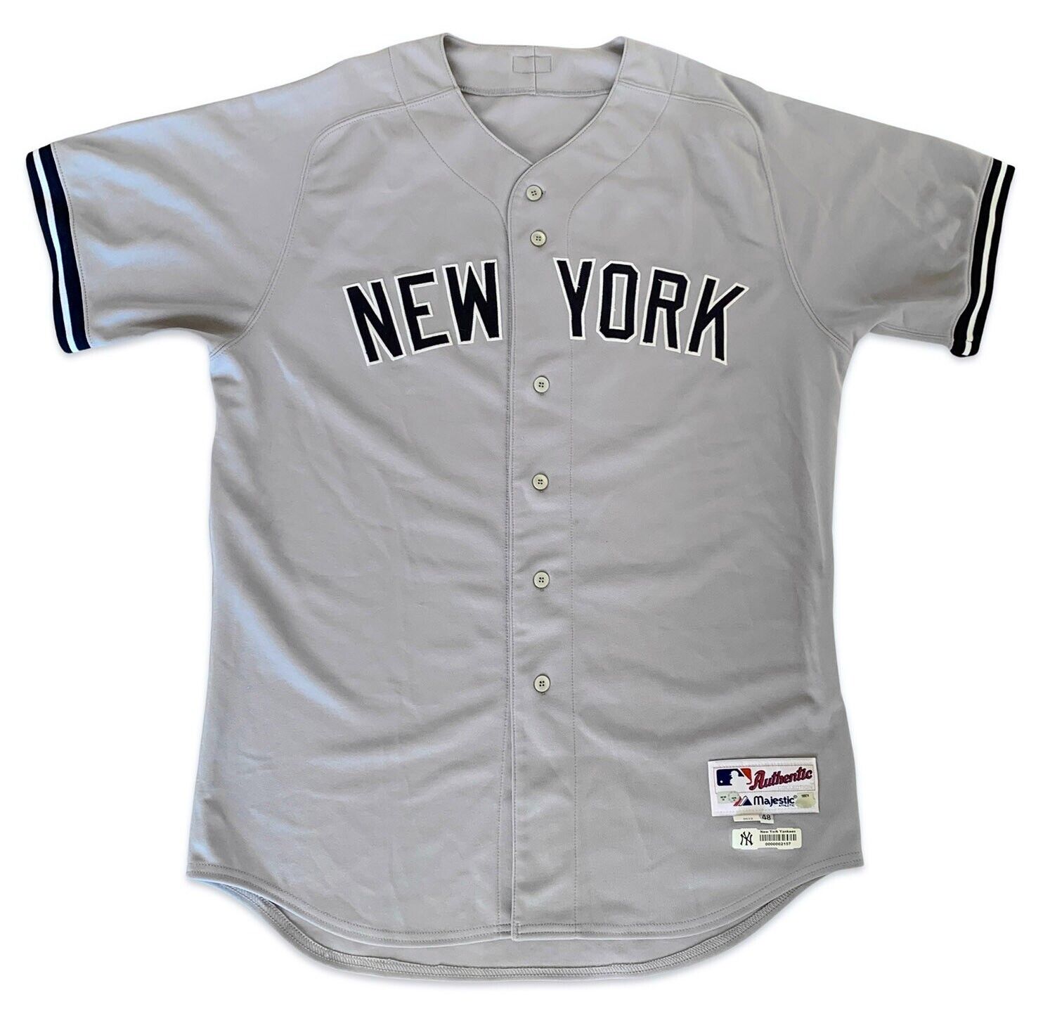 Derek Jeter 2012 Game Used Worn Signed Jersey 3 Hits. Photo Matched PM&G Steiner