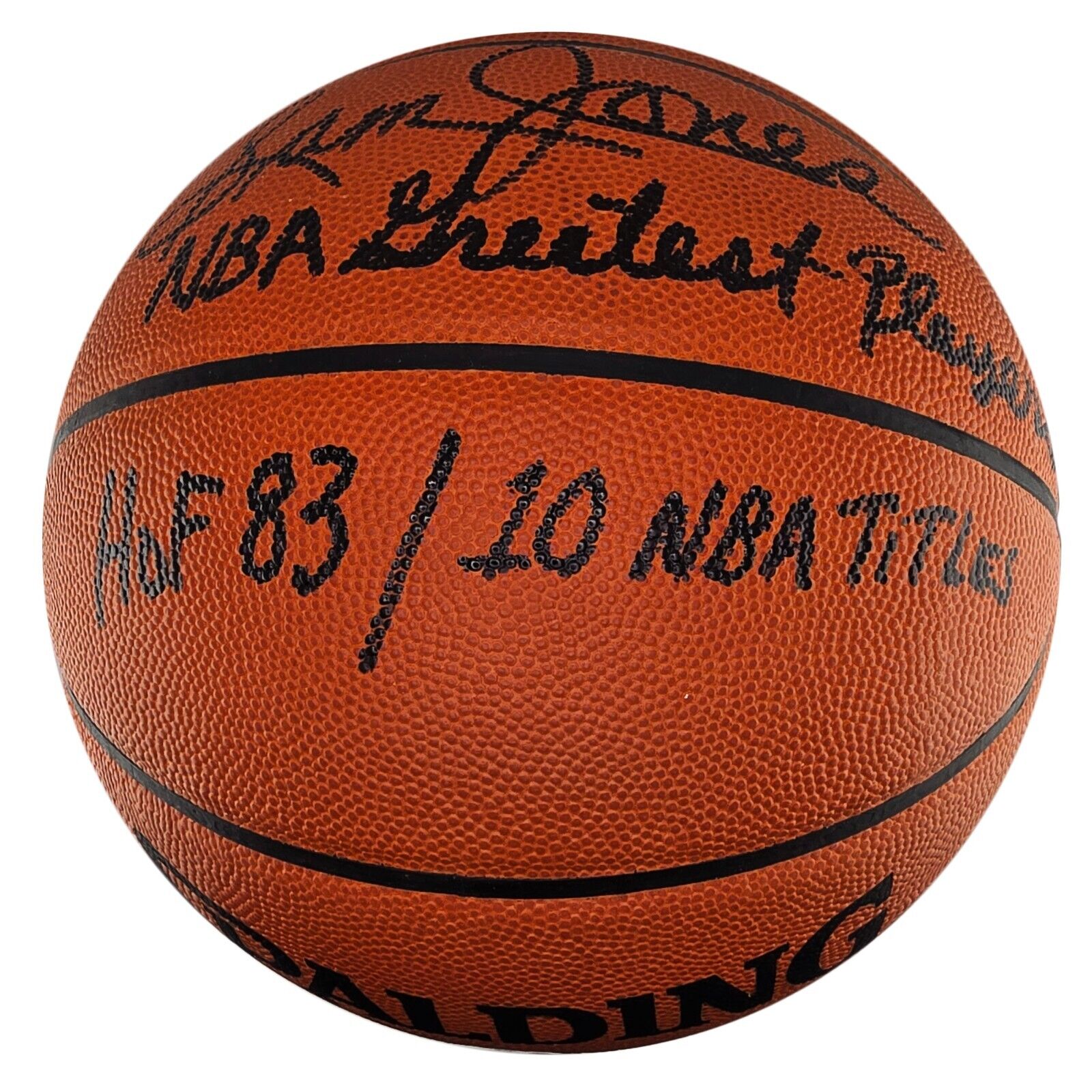 Sam Jones Signed & Inscribed Basketball. JSA COA