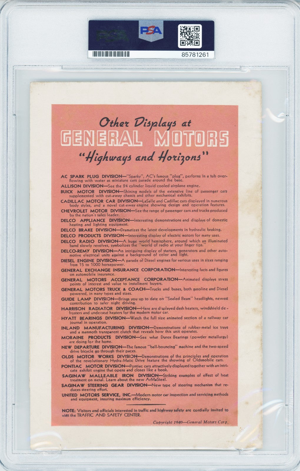 Howard Hughes Signed 1940s World’s Fair General Motors Pavilion Program. PSA/DNA2