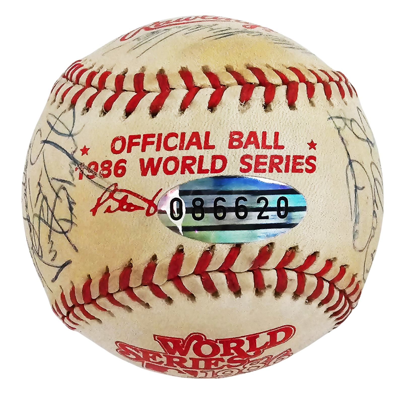 1986 N.Y.Mets Official World Series Championship Signed Team Baseball. Steiner