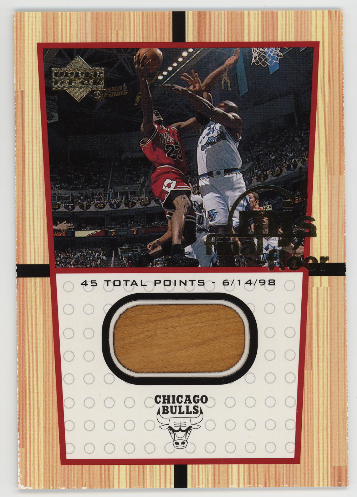 Michael Jordan 2000 Upper Deck Final Floor Game Used 1998 Finals Card.