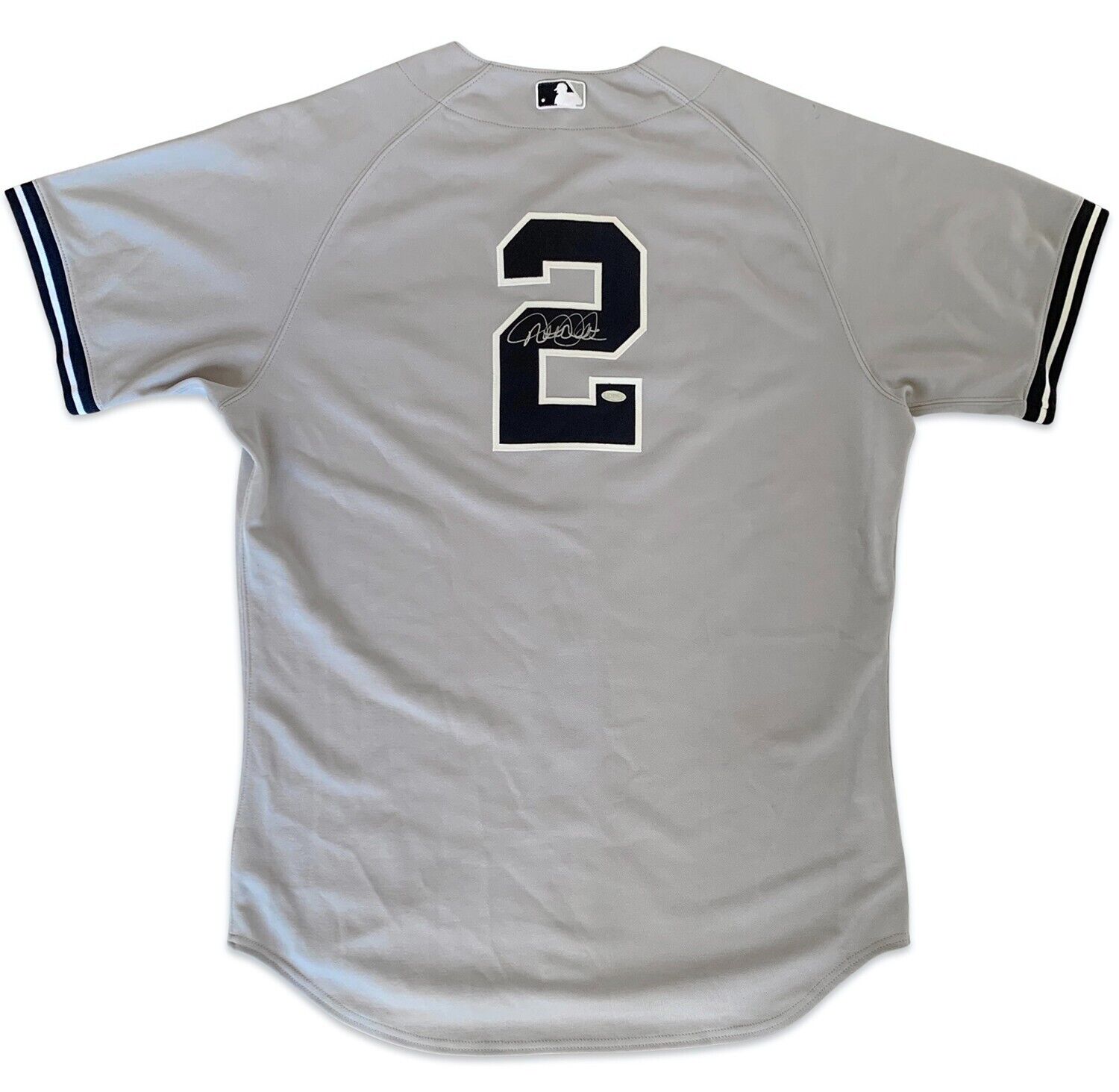 Derek Jeter 2012 Game Used Worn Signed Jersey 3 Hits. Photo Matched PM&G Steiner