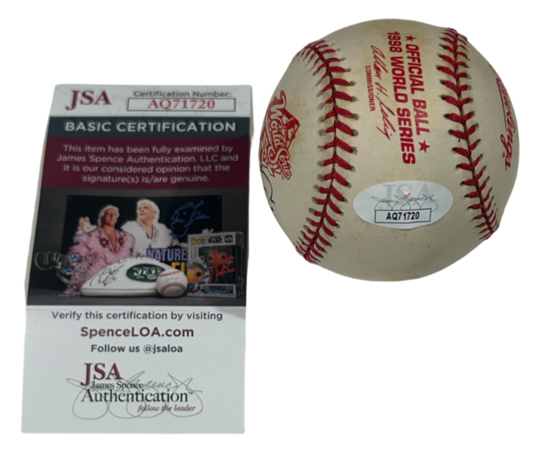 David Cone Signed 1998 World Series Ball JSA1