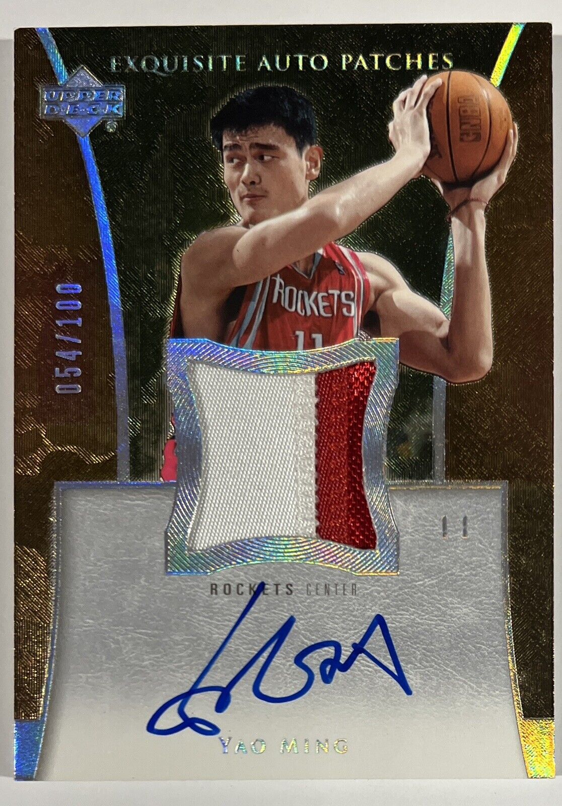 2004-05 Upper Deck UD Exquisite Collection YAO MING Patch Auto AP-YM. /100