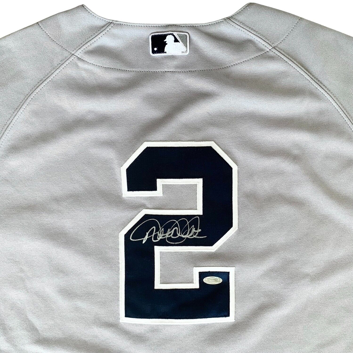 Derek Jeter 2012 Game Used Worn Signed Jersey 3 Hits. Photo Matched PM&G Steiner