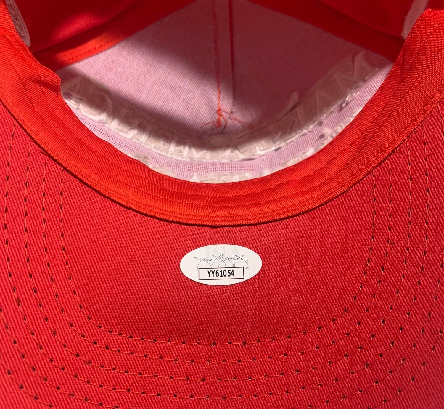 President Donald Trump Signed Red MAGA Hat Cap. Auto JSA