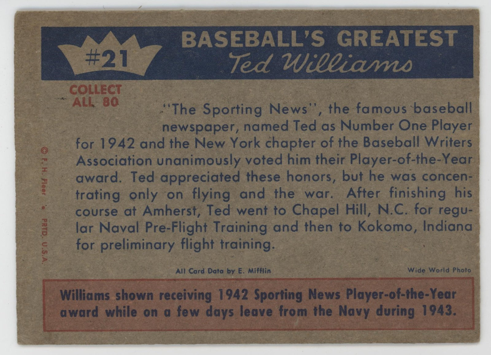 Ted Williams 1959 Fleer