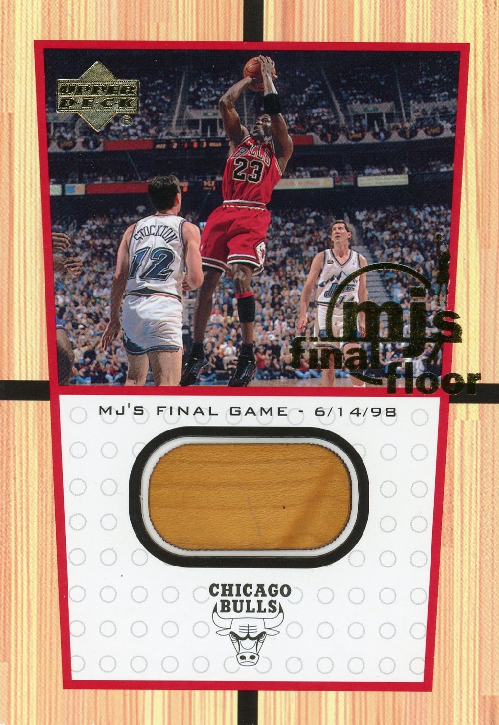 Michael Jordan 2000 Upper Deck Final Floor Game Used 1998 Finals Card.