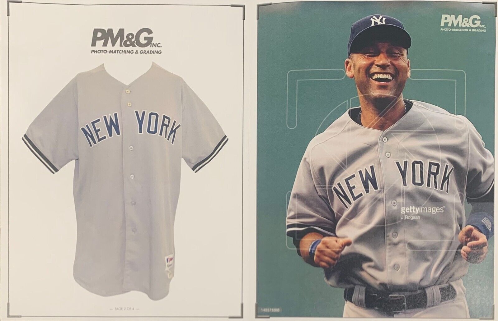 Derek Jeter 2012 Game Used Worn Signed Jersey 3 Hits. Photo Matched PM&G Steiner