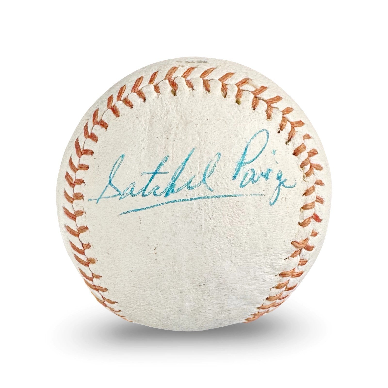 Satchel Paige Single Signed Baseball, High Grade. PSA.1