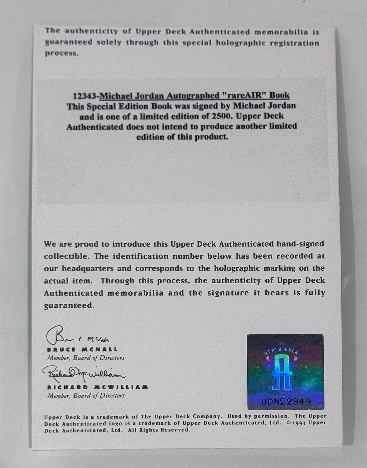 Michael Jordan Signed Custom Autograph Display. Auto Upper Deck UDA4