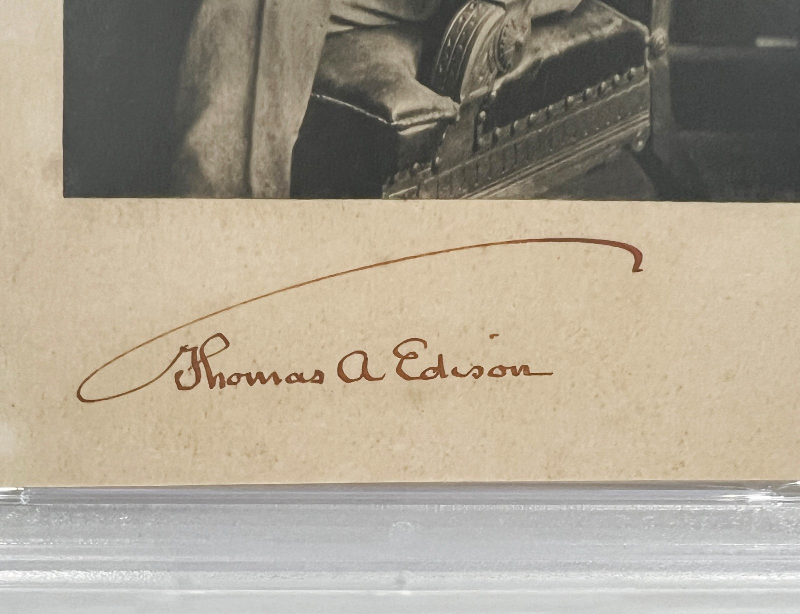 Rare Thomas Edison Signed Photo. Autograph PSA Mint 92