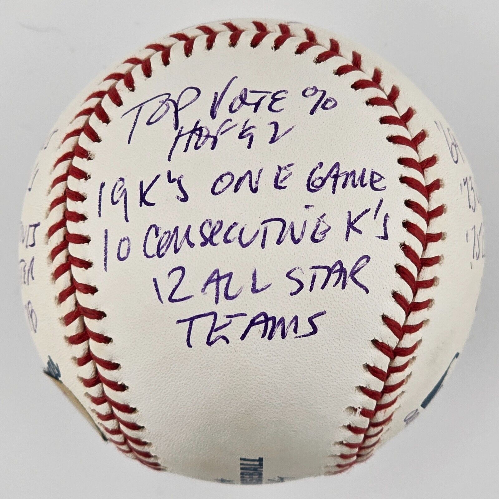 Tom Seaver Signed & Stats Inscribed Baseball. Limited Edition