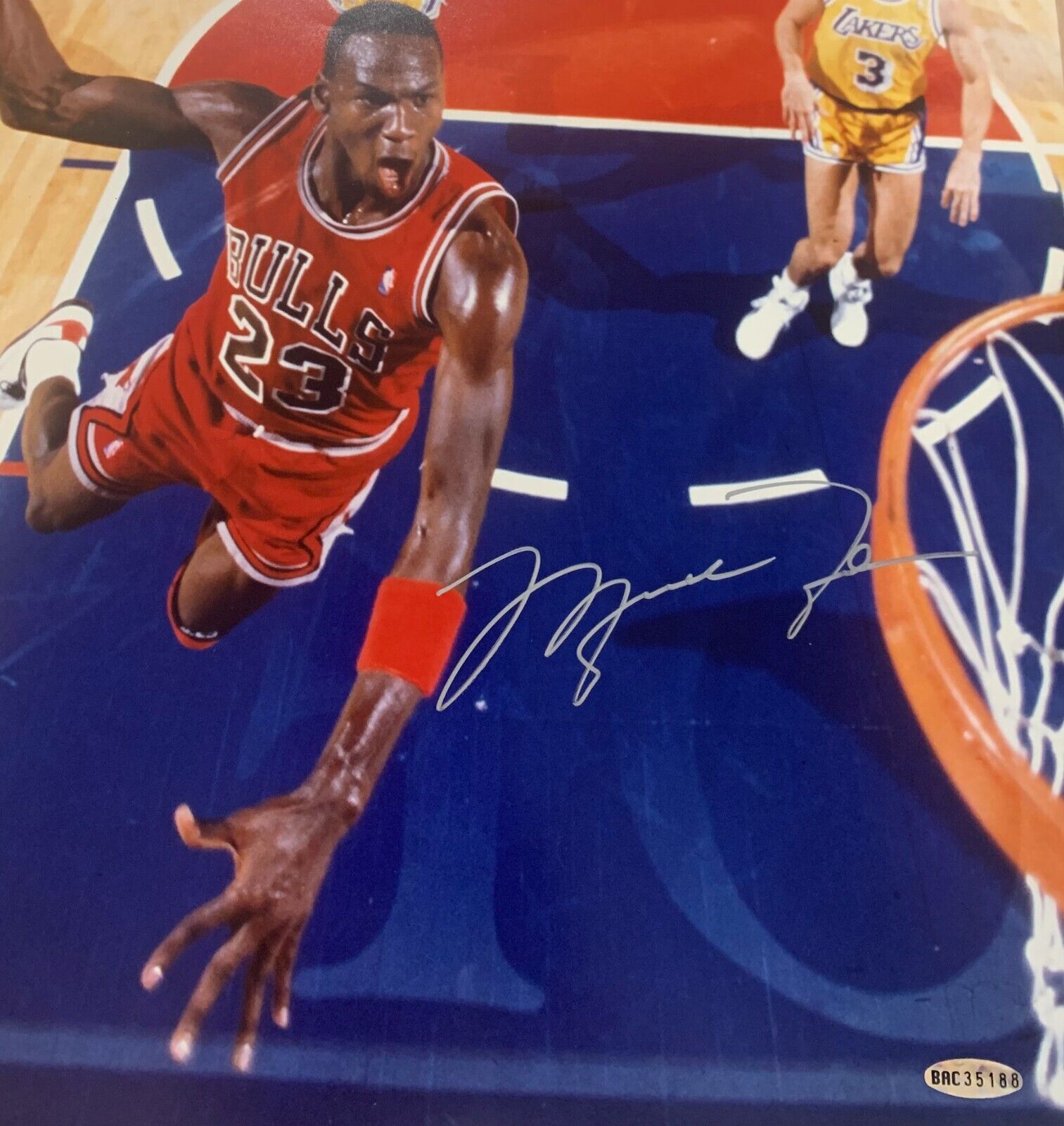 Michael Jordan Signed & Framed 16x20 Photo, Slam Dunk. Auto Upper Deck UDA