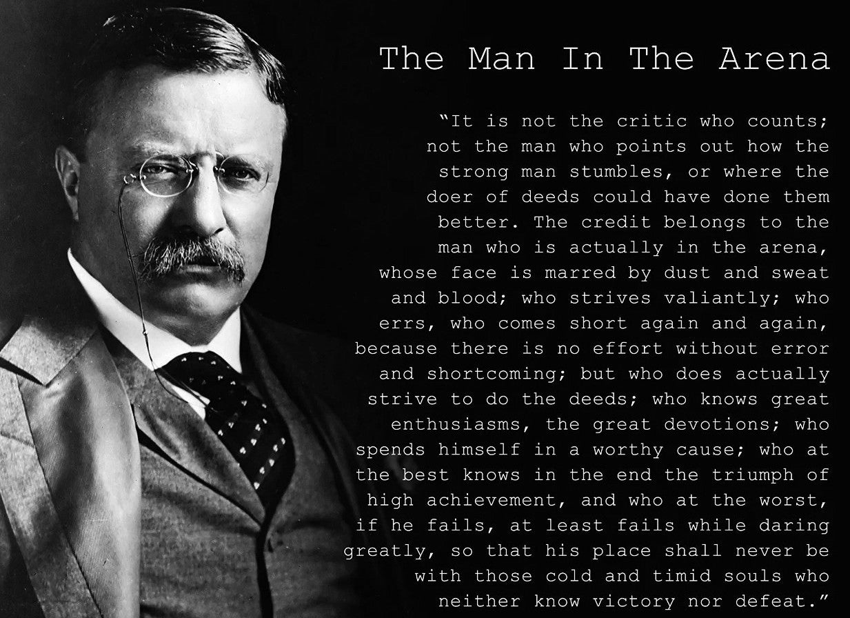 Theodore Roosevelt "The Man in the Arena" Autograph, Custom Framed. JSA3