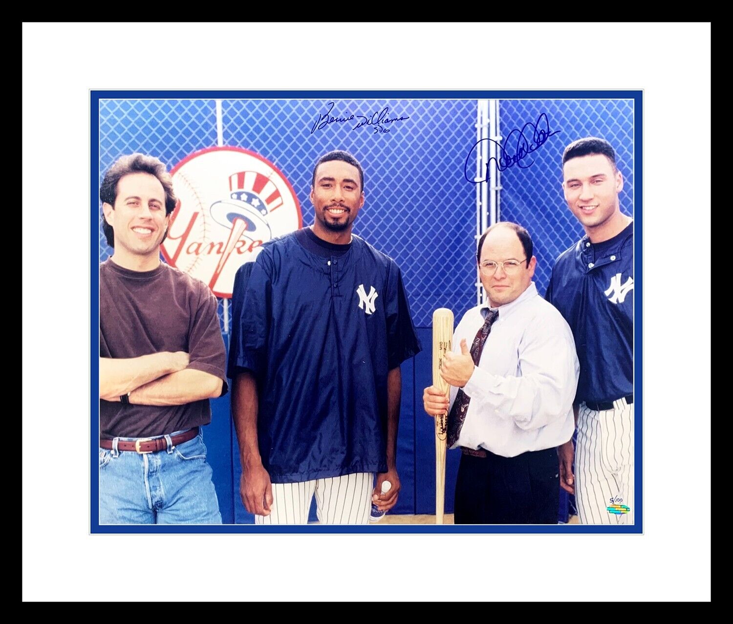 Derek Jeter & Bernie Williams Signed Seinfeld Photo. LE /100. Auto Steiner