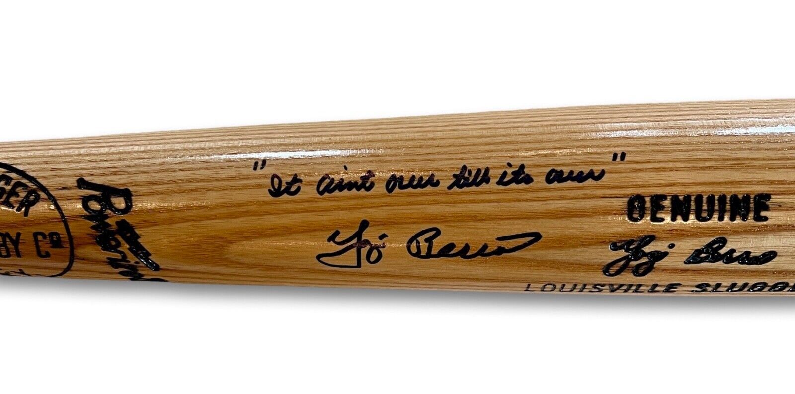 Yogi Berra Signed Bat Inscribed It Ain&