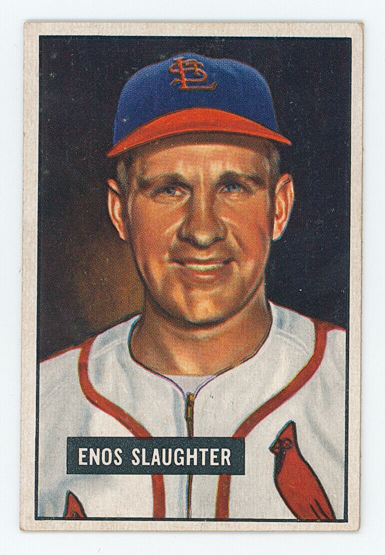 1951 Bowman Enos Slaughter. St. Louis Cardinals.
