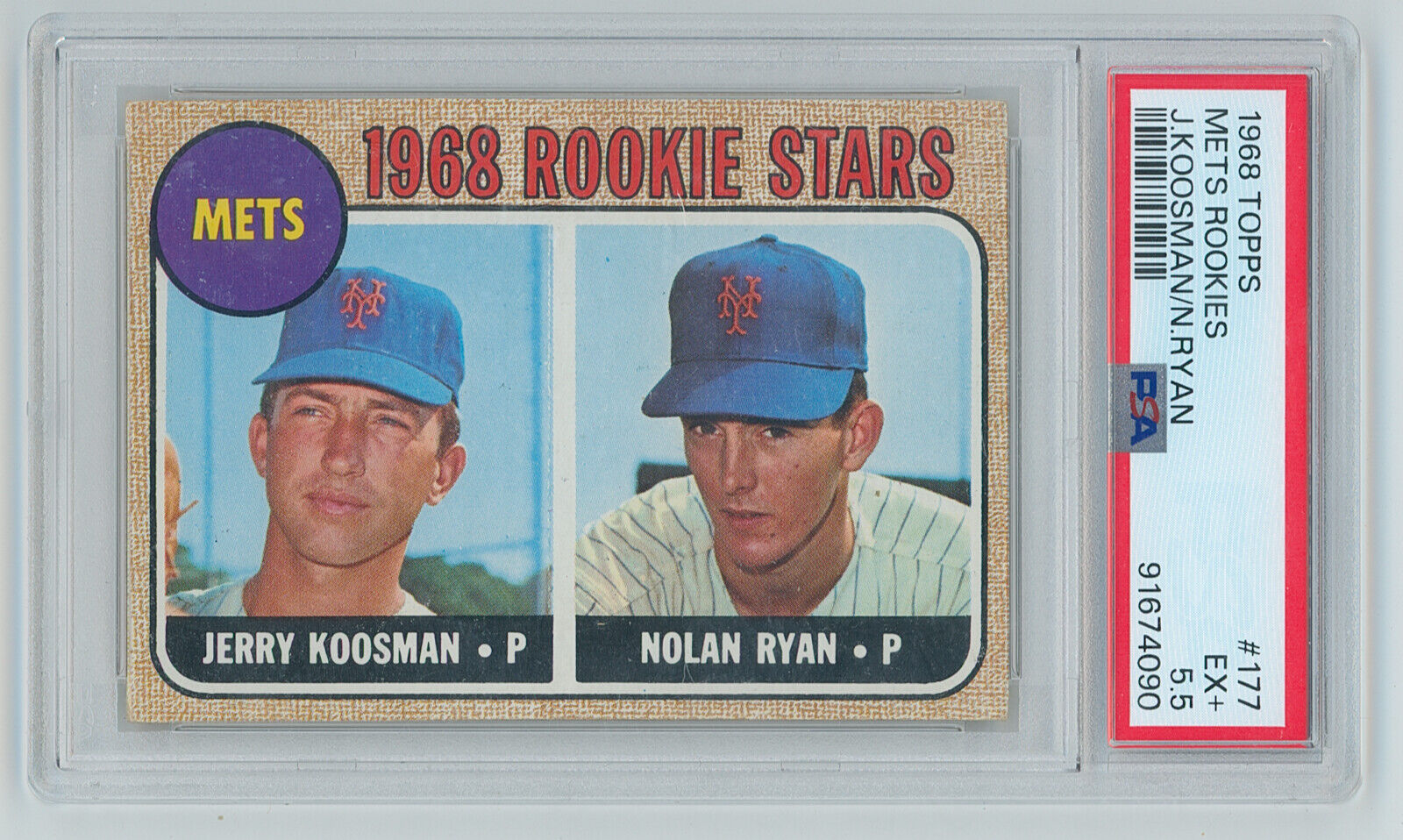 1968 Topps Mets Rookies. Nolan Ryan Jerry Koosman.