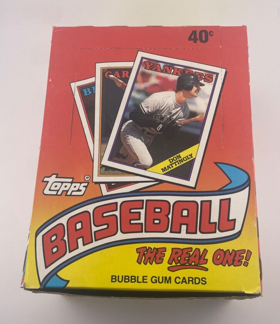 1988 Topps Baseball Sealed Wax Box. 36 Packs Unopened, New.